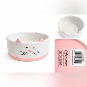 NWOT - Signature Pink and White Cat Bowl